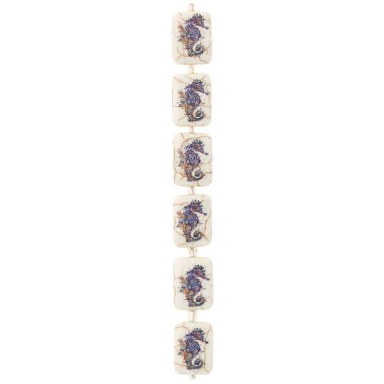 12 Packs: 6 ct. (72 total) Seahorse Print Stone Beads, 20mm by Bead Landing™